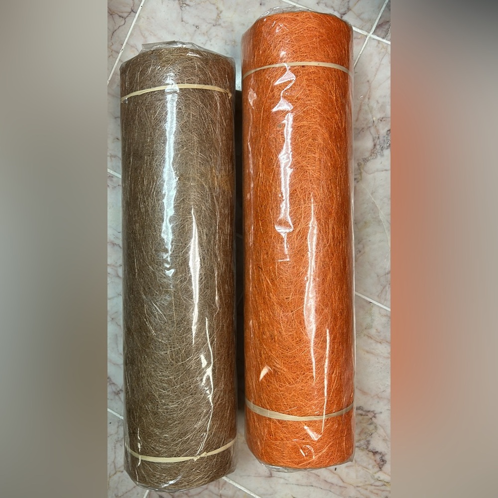 2 Decorative Abaca Rolls from Philippines by Import Connection 19” x 10 yd
